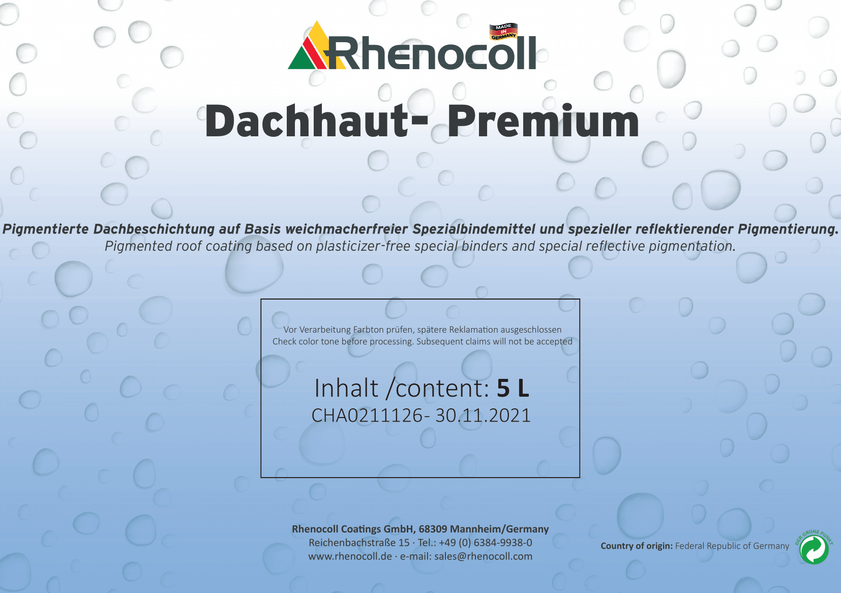 Rhenocoll Dachhaut- Premium